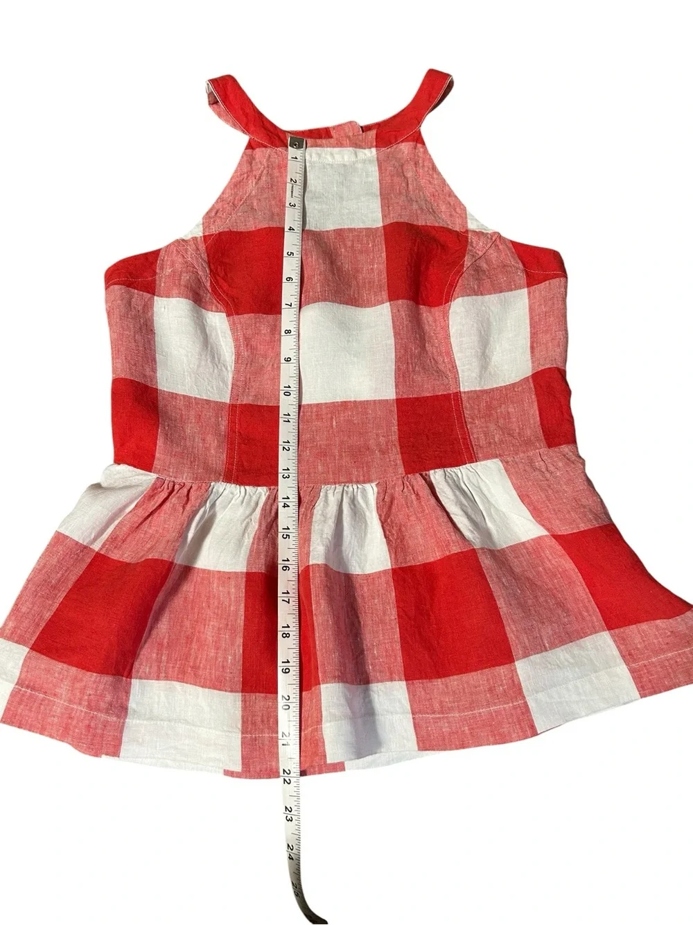 Crown & Ivy Women's Size 6
Red White Gingham Linen
Peplum Halter Top - Picture 6 of 8